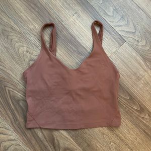 Lululemon v neck cropped tank top, rusty brown, size 4